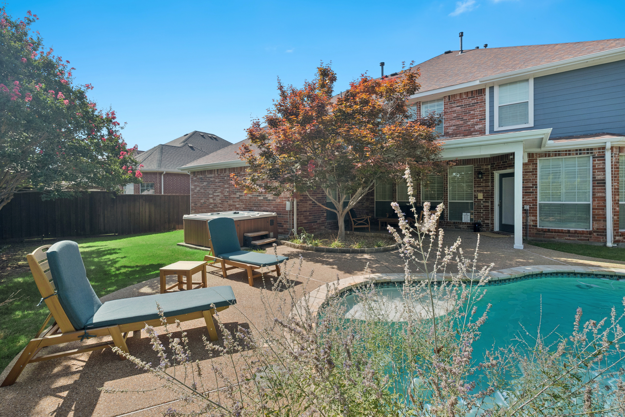 Spa and backyard oasis